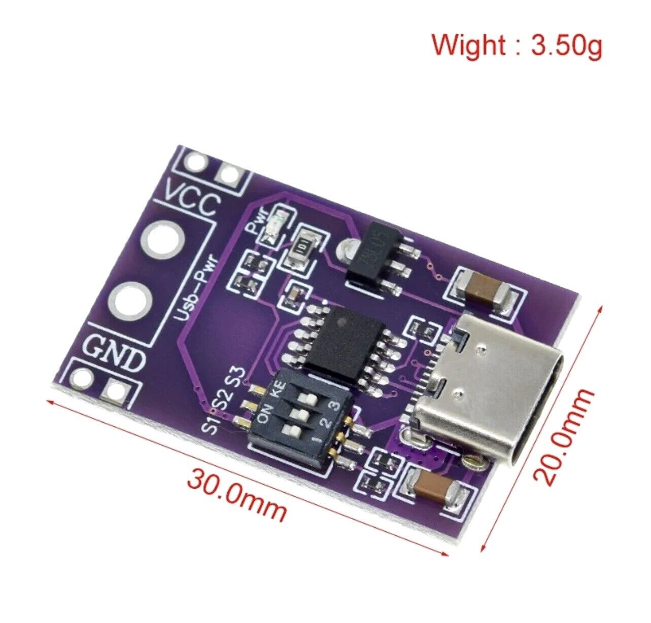 3 X USB Type-C PD/QC/AFC Decoy Trigger Board 5V-20V ADJ Output PD 2-3 ...