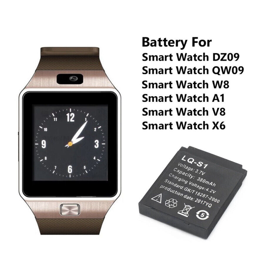 1PCS Smart Watch Battery LQ-S1 3.7V 380mah rechargeable battery AB-S1 DJ-09 DZ09