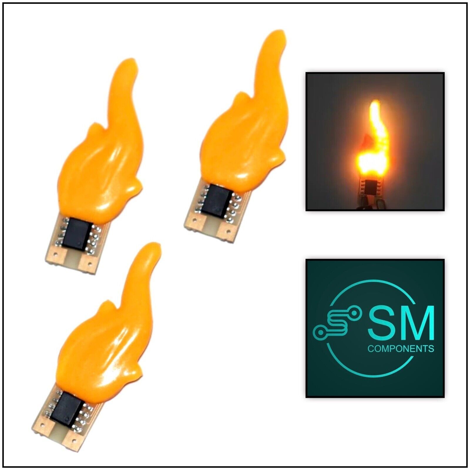 3 x LED Flicker Flame Diode Candle True Colour Flame DIY Candle – SM ...