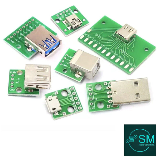 7PC Kit Mini MICRO USB to DIP Adapter Female Connector PCB Converter Board