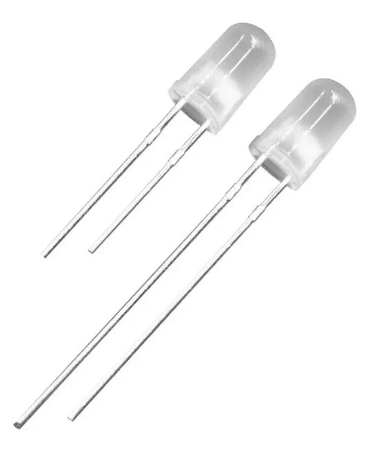 100pcs 5mm Warm White Diffused Round Top LED Diodes Light Emitting Dio ...