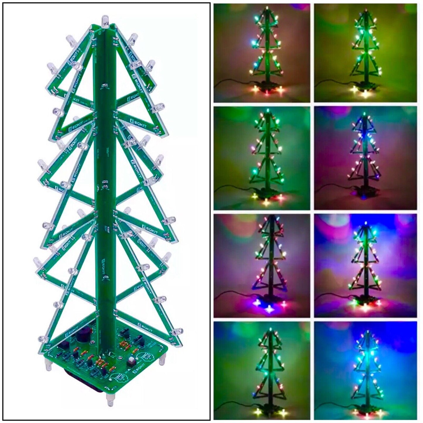 DIY 3D Xmas Music Christmas Tree Soldering Kit Flashing LED Electronic Kit