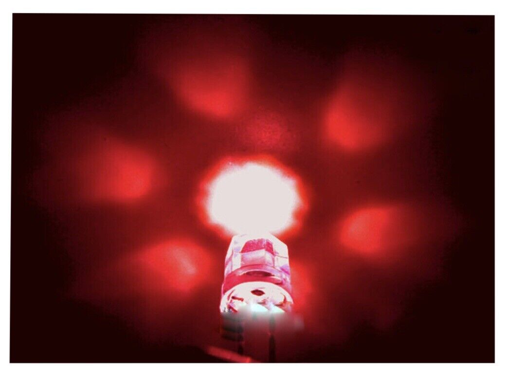 100PCS 8mm DIP Clear HEXAGONAL Red Led Light Emitting Diode DIY Electronics