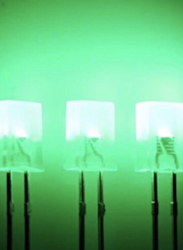 100pcs GREEN 2x5x7mm Diffused GREEN Resin Rectangle Led Light Emitting ...