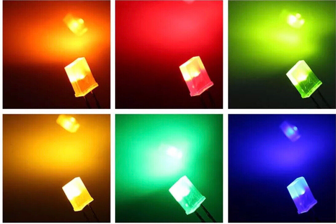 100pc YELLOW 2x5x7mm Diffused Yellow Resin Rectangle Led Light Emittin ...