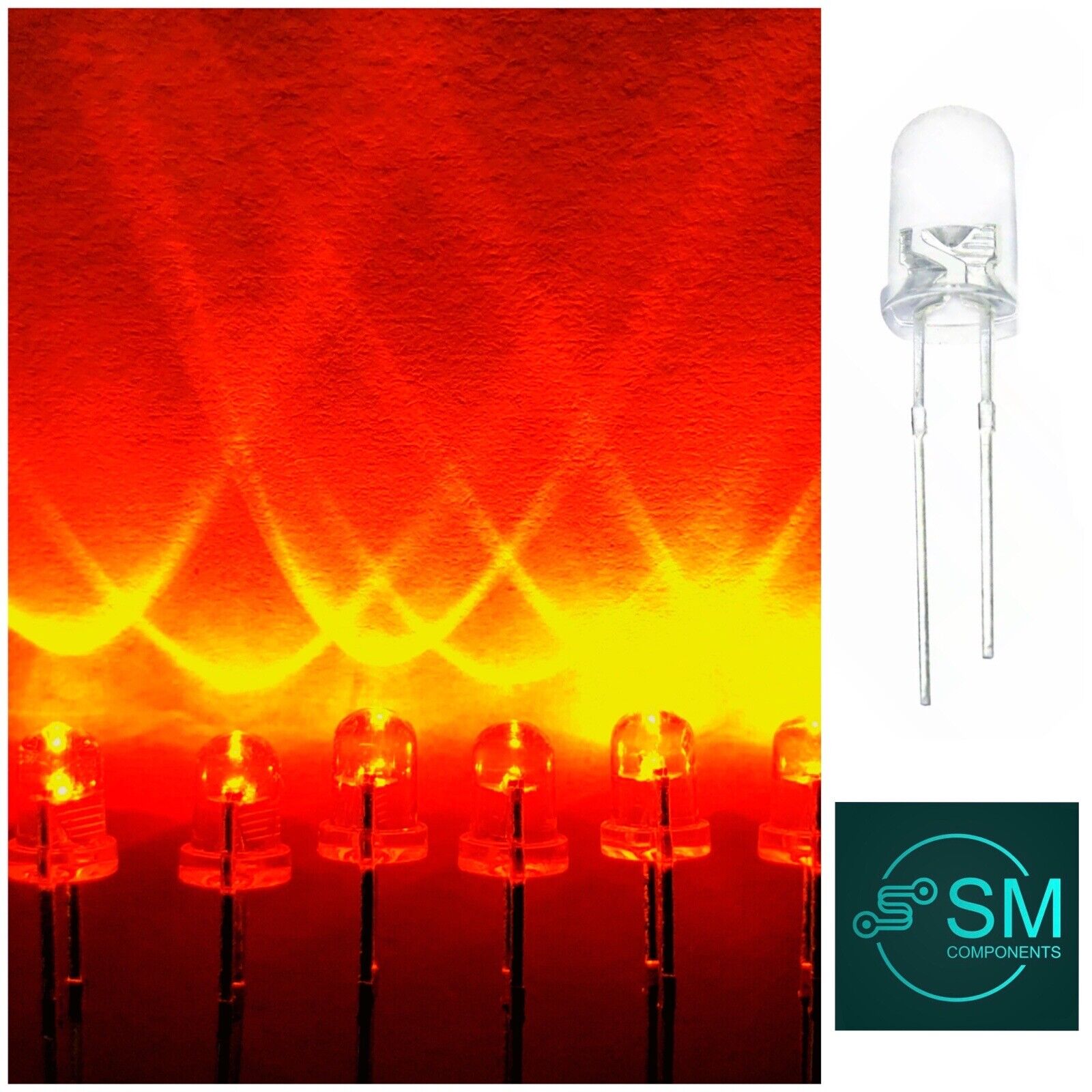 100PCS 5mm Red LED Flicker Flame Diodes DIY Candle Light Emitting Diod ...