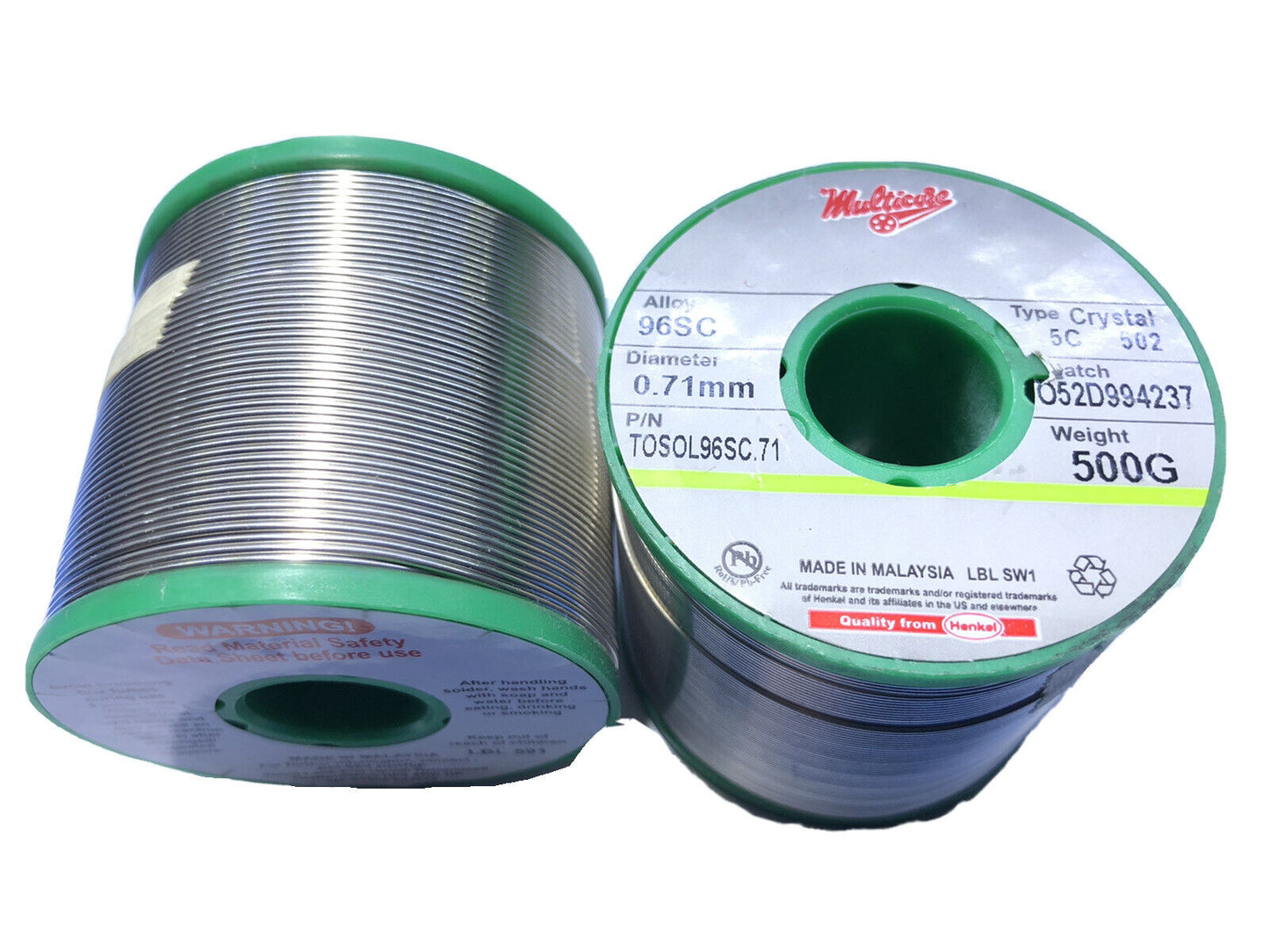 Multicore Lead Free 96SC Tin/Silver/Copper Solder Crystal 5C 502 5C 0.71mm 0.5kg