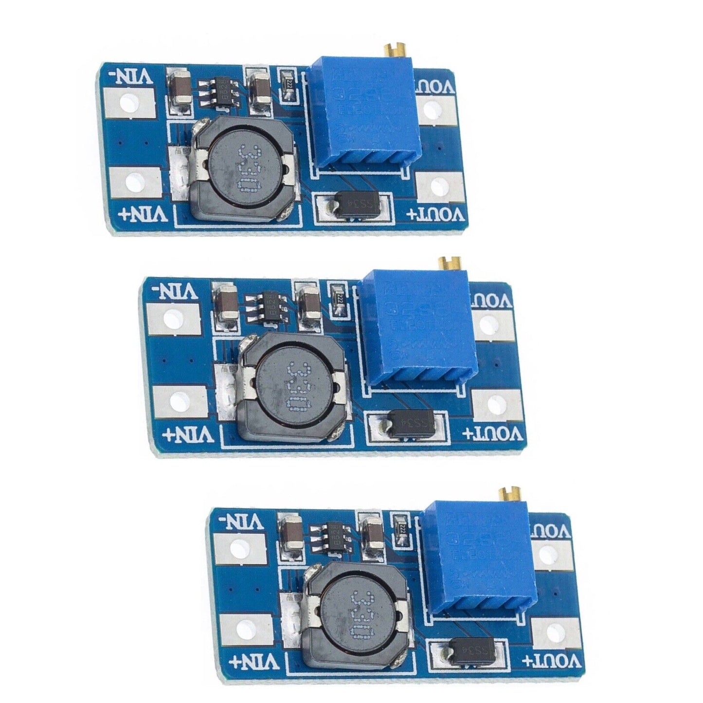 3PCS MT3608 2A Max DC-DC Step Up Power Module Boost Power Module 3-5V to 24V DIY