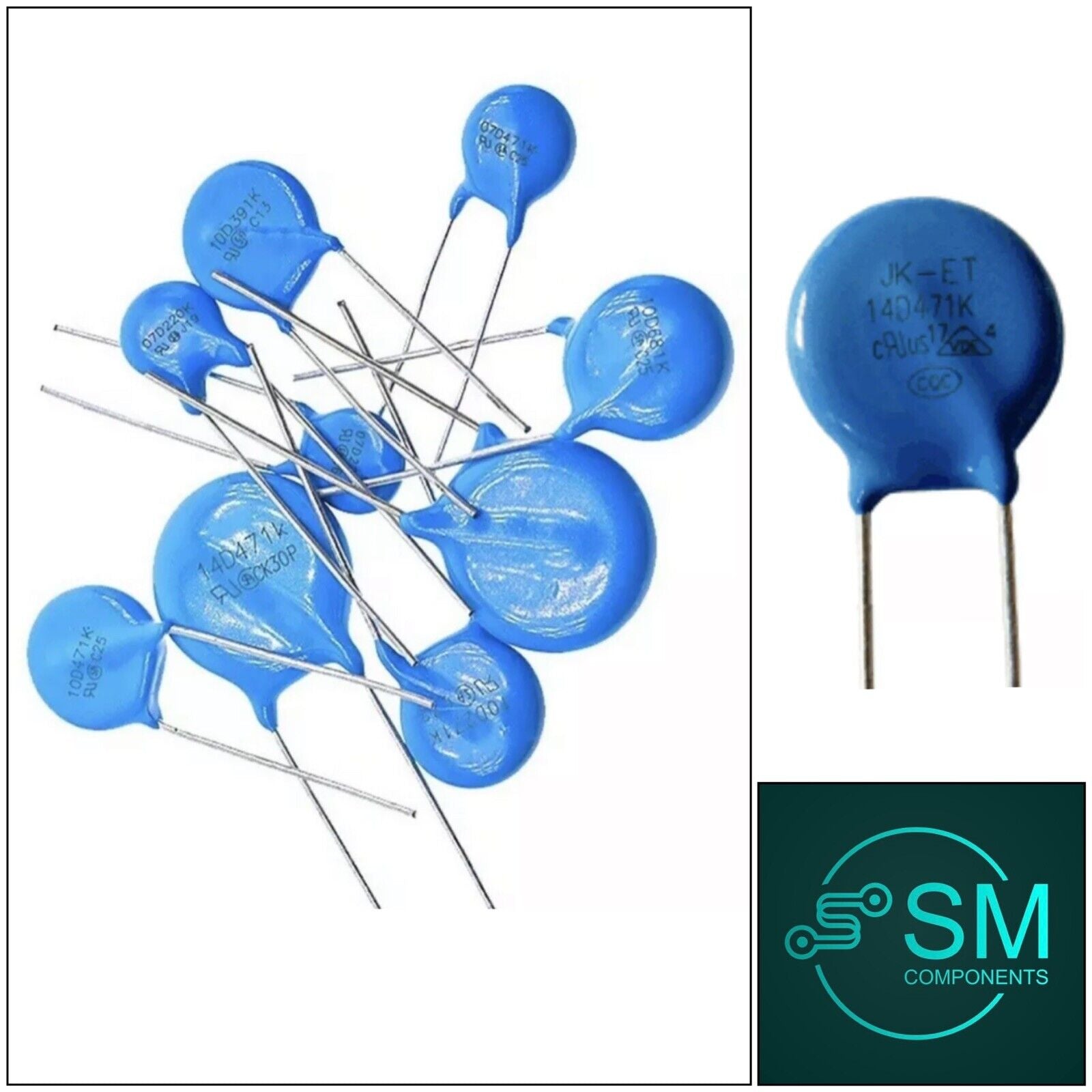 60PCS 12 Values 5 Each Varistor 27V-470V ±10% Voltage Dependent Resist ...