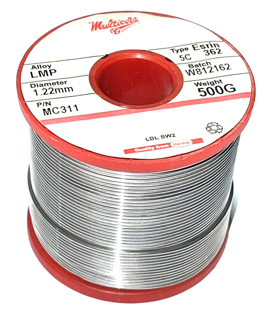 1 X Multicore LMP Solder Tin/lead/Silver 362 Flux 5 Core Solder 1.22mm-500grms