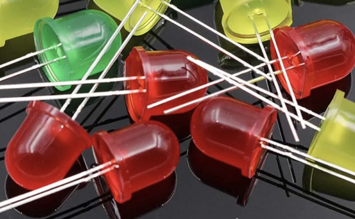 50pcs 12mm Red Diffused LED Light Emitting Diode Super Bright LED 625nm 0.06W