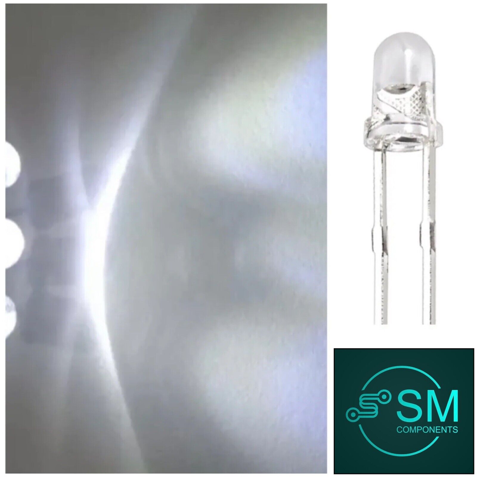 100pcs 3mm Flashing Blinking White LED Light Emitting Diodes 1.5hz On ...