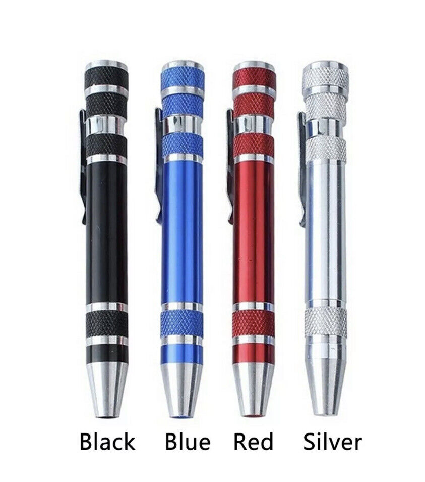 8 in 1 Screwdriver Pen RED Alloy Screw Screwdriver Repair Multifunction Tools