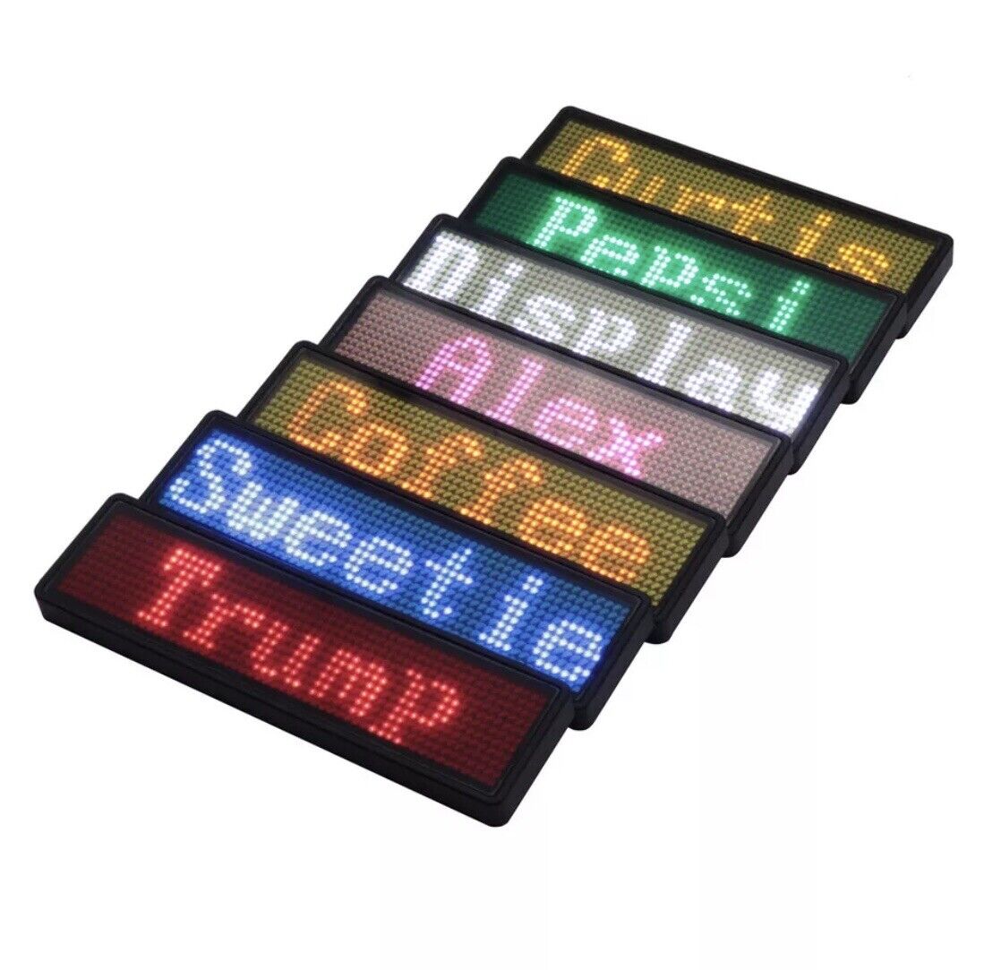 Rechargeable BLUE LED Scrolling Name Badge  Message Scrolling Blue Tooth Badge
