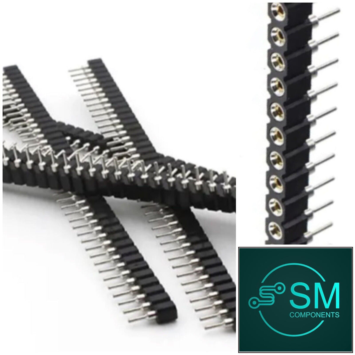 Homemade Header Socket 5pcs 1x40 Single Row 2.54mm Female Round Hole Header PCB IC Arduino Co ...