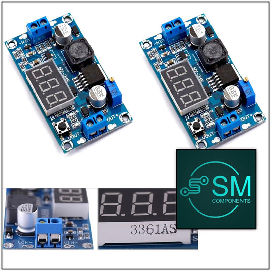 2PCS - XL6009 DC-DC Variable Voltage Boost Step-Up Regulator Module With Display