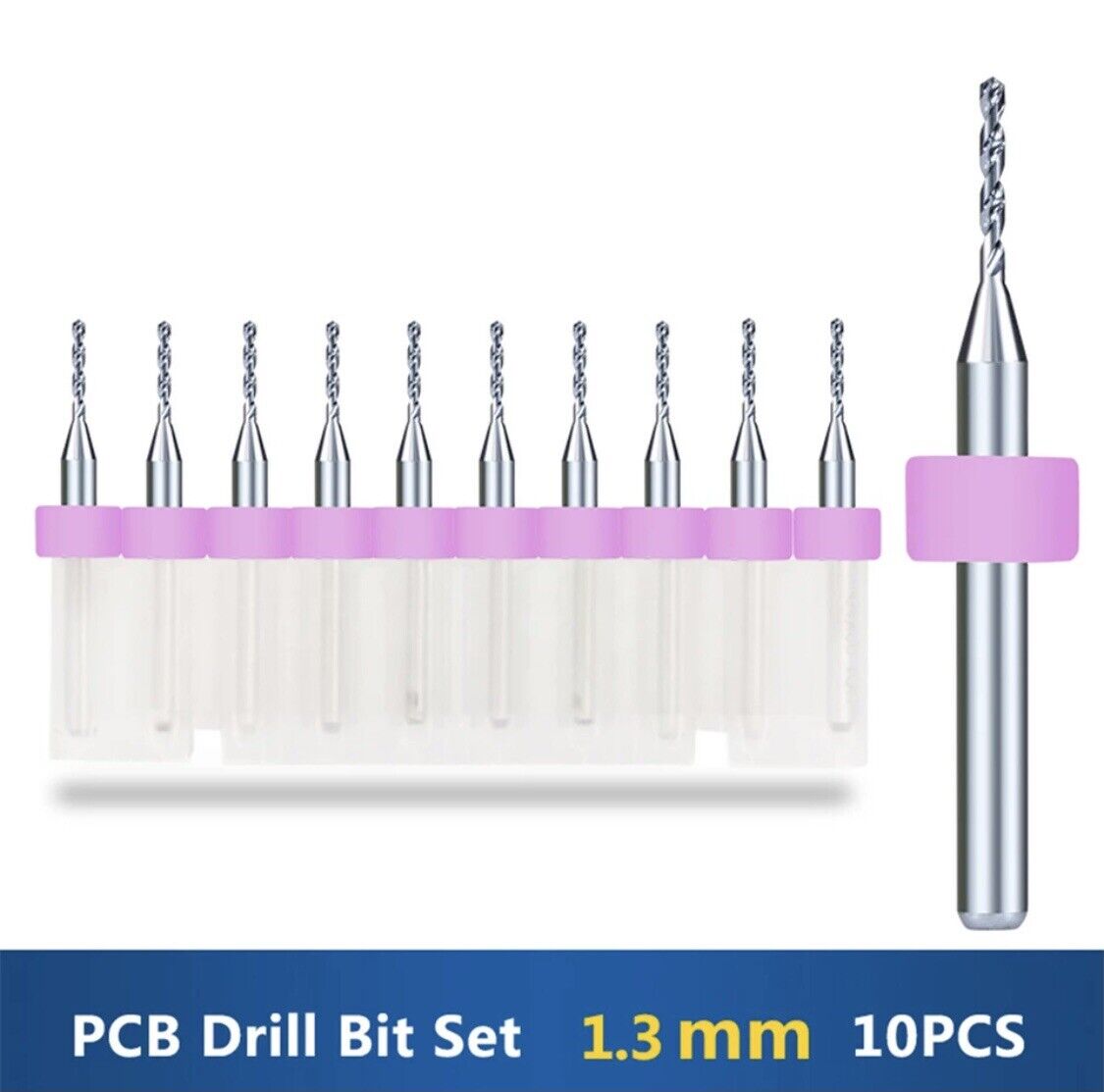 10Pcs 1.3mm PCB Print Circuit Board Carbide Mini Micro Drill Bit Set ...