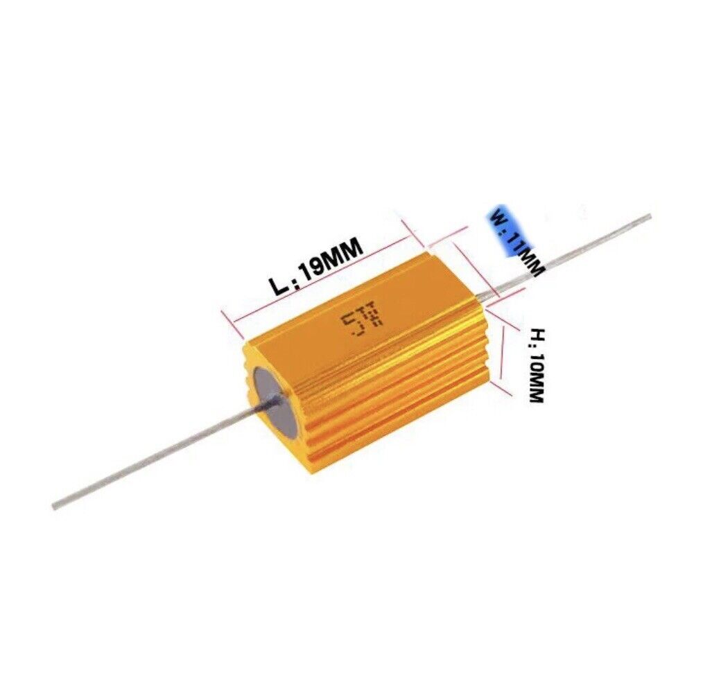 1PC Aluminium Case RX24 Resistor 5W 0.1-50K Ω Wirewound Power Resistor DIY Amps