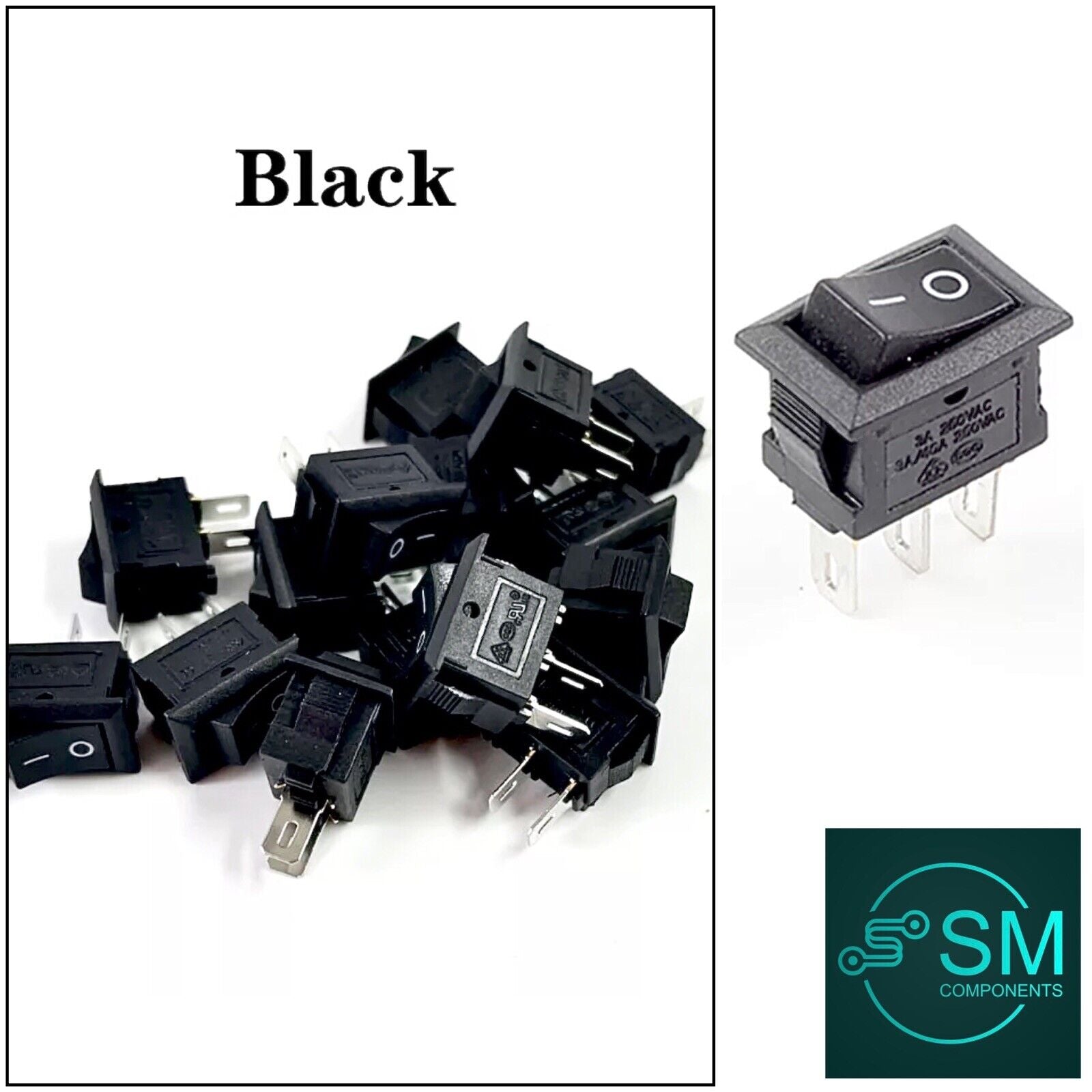 Spst Rocker Switches 5 X Rocker Switch SPST 10x15mm 2 PIN ON/OFF KCD11 12V 125V~6A 250V~3A ...