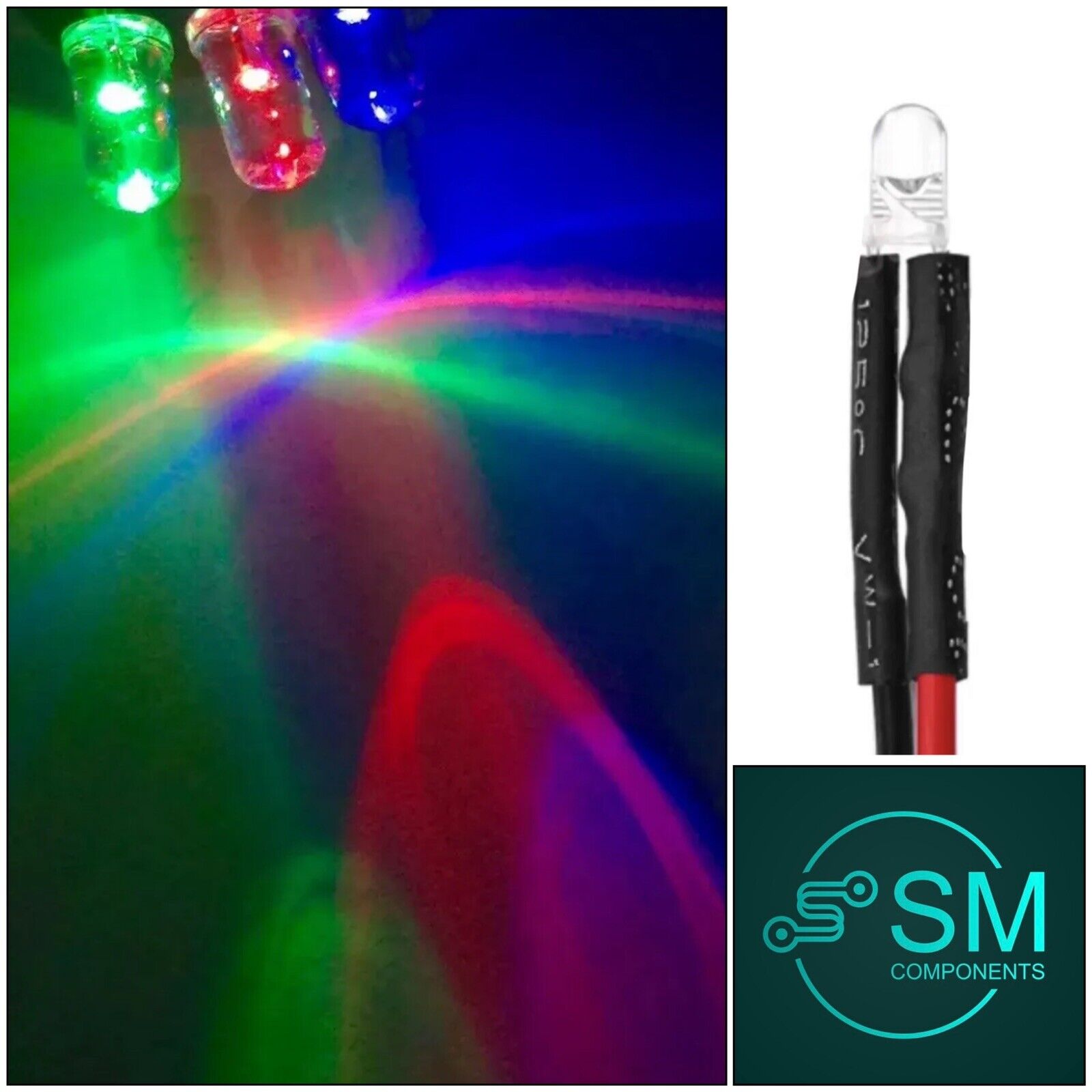 Fast Leds 20pcs Prewired 3mm RGB FAST LED DC 12V 20mA 3mm Clear Round Light Emit ...