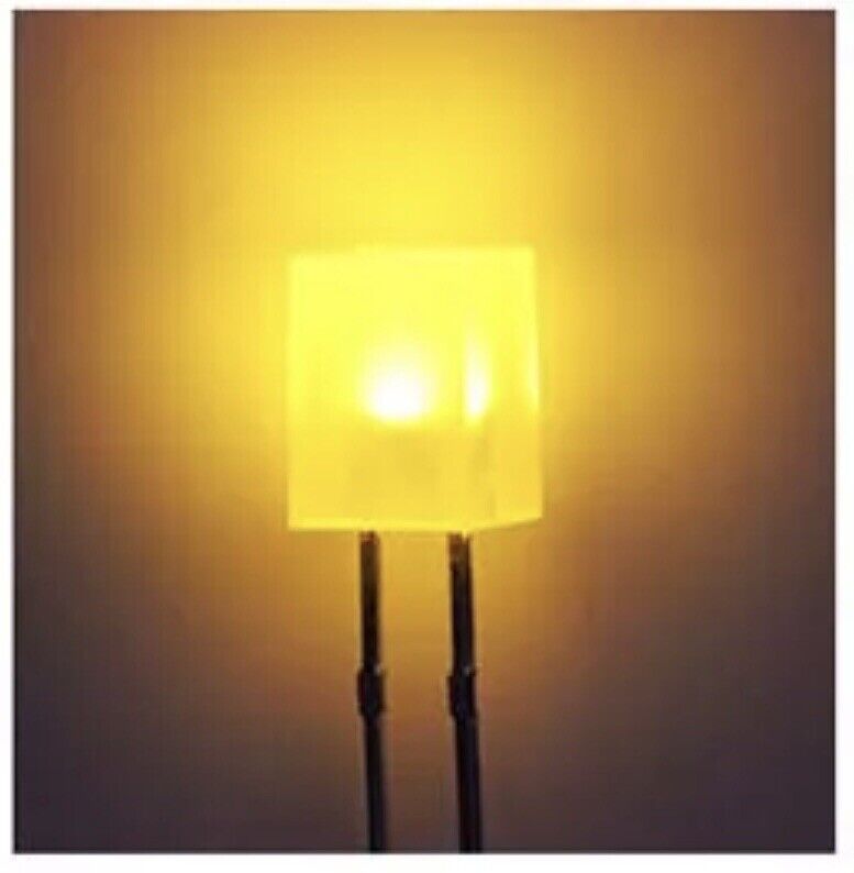 100pcs 5x5x7mm Diffused YELLOW Resin Square Led Light Emitting Diode ...