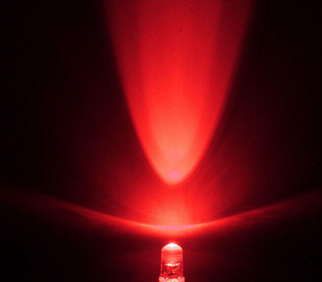 20pcs Prewired 5mm FLASHING RED LED 1.5Hz DC 12V 20mA 5mm Clear Round ...