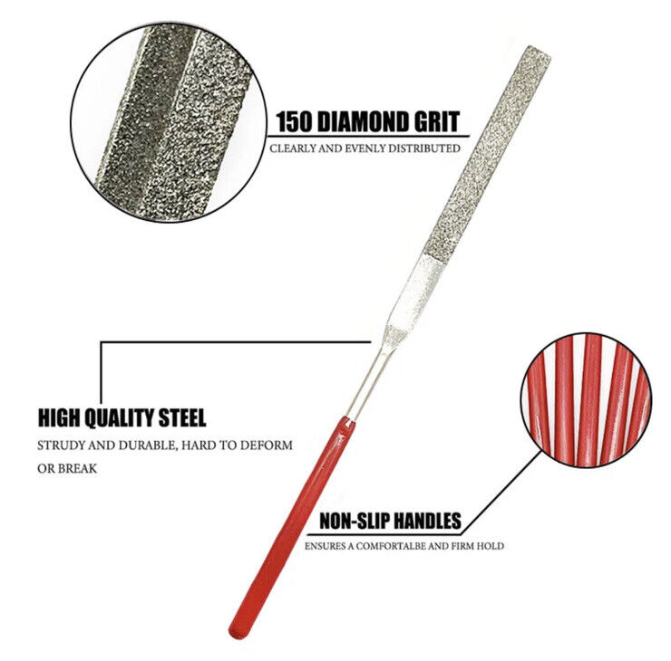 Mini Diamond File 10PCS 140 X 3mm Diamond Mini Needle File Set Jewellery Electronics Met ...