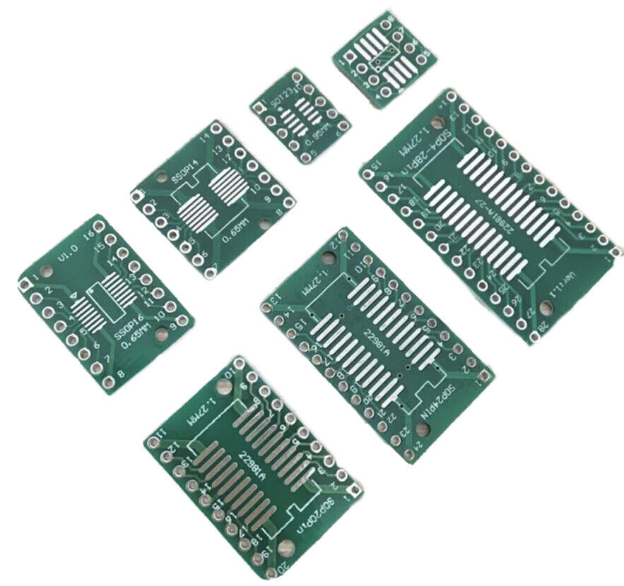 35pcs 7 Types X 5Pcs PCB Board Kit SMD To DIP  SOP MSOP SSOP TSSOP SOT23 8 10 14