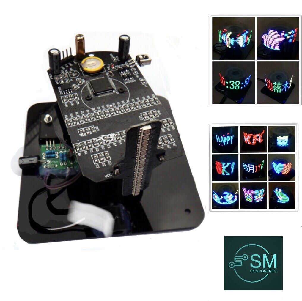 Rotating Led Kit DIY RGB Electronic Rotating 16 RGB SMD LED Disc Kit POV Soldering Trai ...