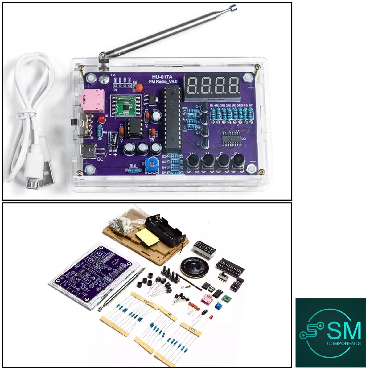 Eeqkit Tutorial HU-017A FM Radio RDA5807S Kit Set Electronic DIY 87-108MHz Inc Shell S ...
