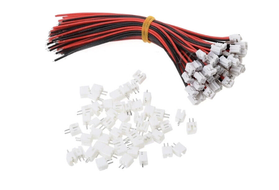 20Sets 40pc Mini Micro JST 2.0mm PH 2-Pin Connector Plug With Wires Cable 20cm