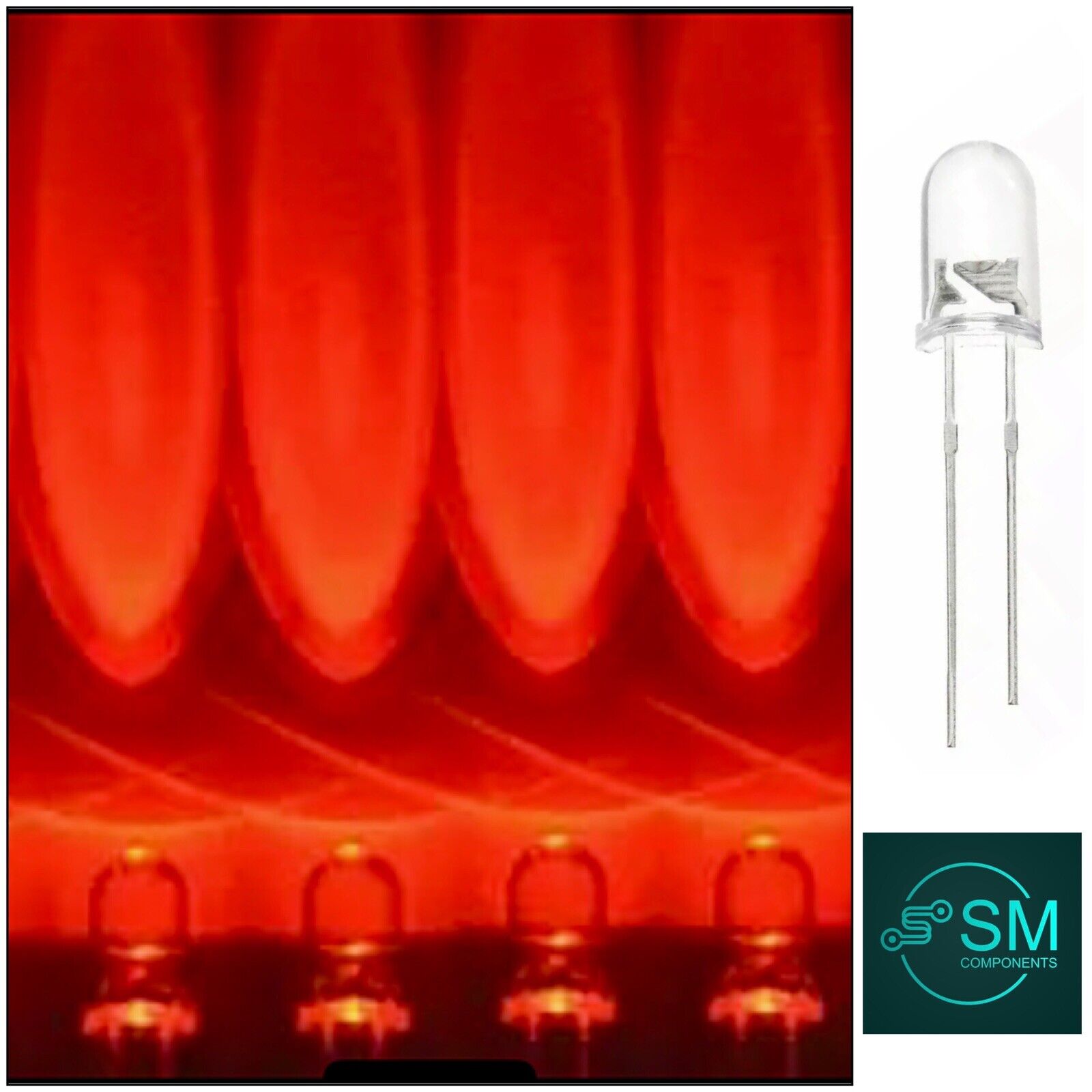 100pcs 5mm Flashing Blinking Red LED Light Emitting Diodes 1.5hz On Of ...