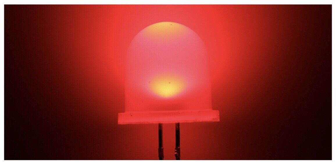 50pcs 12mm Red Diffused LED Light Emitting Diode Super Bright LED 625nm 0.06W