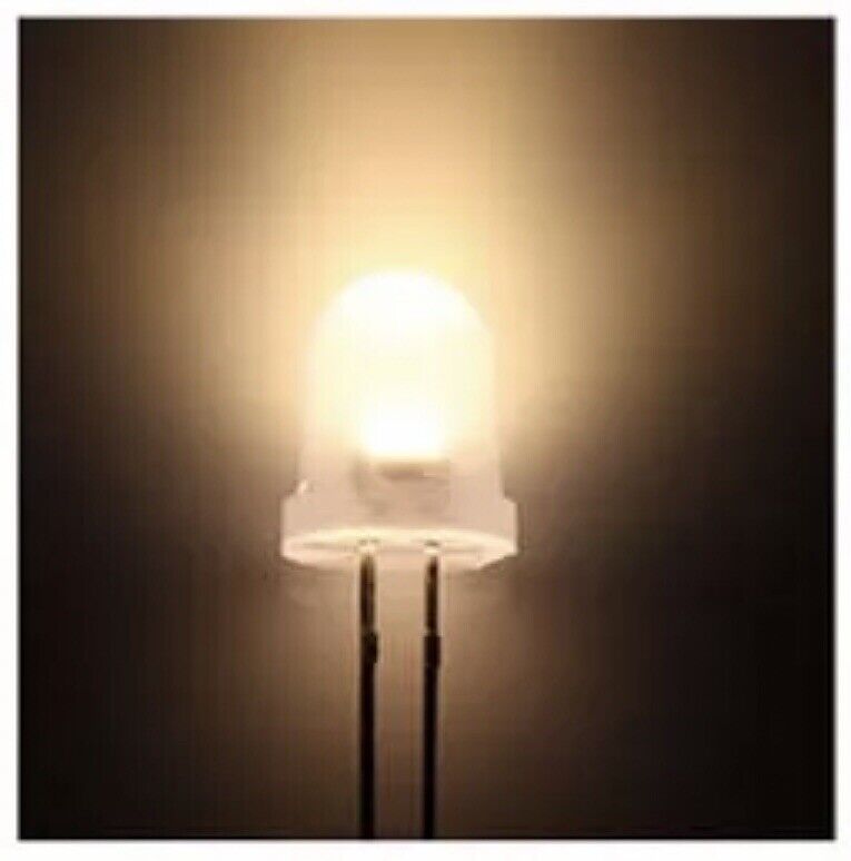 50pcs 8mm F8 WARM WHITE LED Diffused Light Emitting Diode Super Bright LED 3200k