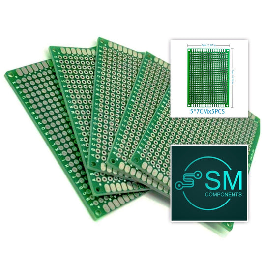 5PCS FR4 70x50 Double Side Arduino Prototype Universal PCB Board Soldering GREEN