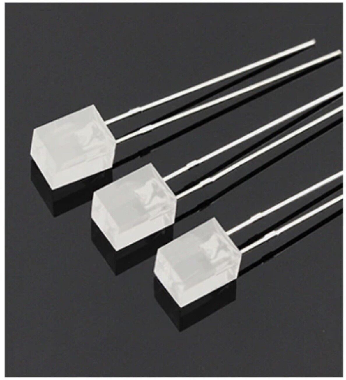 100pcs 5x5x7mm LEDS Diffused Resin Square COOL WHITE Led Light Emittin ...