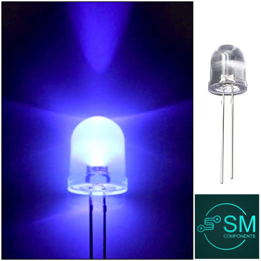 50pcs 10mm F10 UV Clear Round LED Light Emitting Diode Super Bright LED 405nm