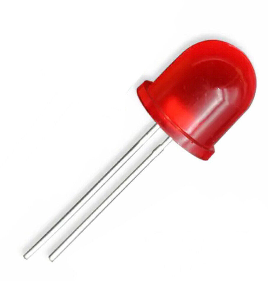 50pcs 12mm Red Diffused LED Light Emitting Diode Super Bright LED 625nm 0.06W