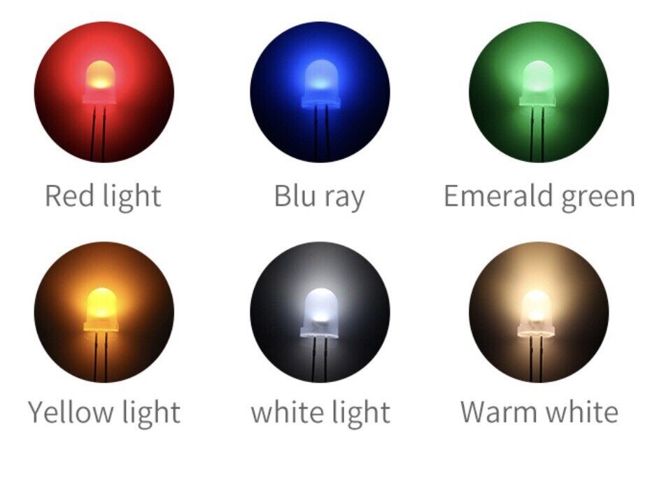 50pcs 8mm F8 YELLOW Diffused LED Light Emitting Diode Super Bright LED 590nm