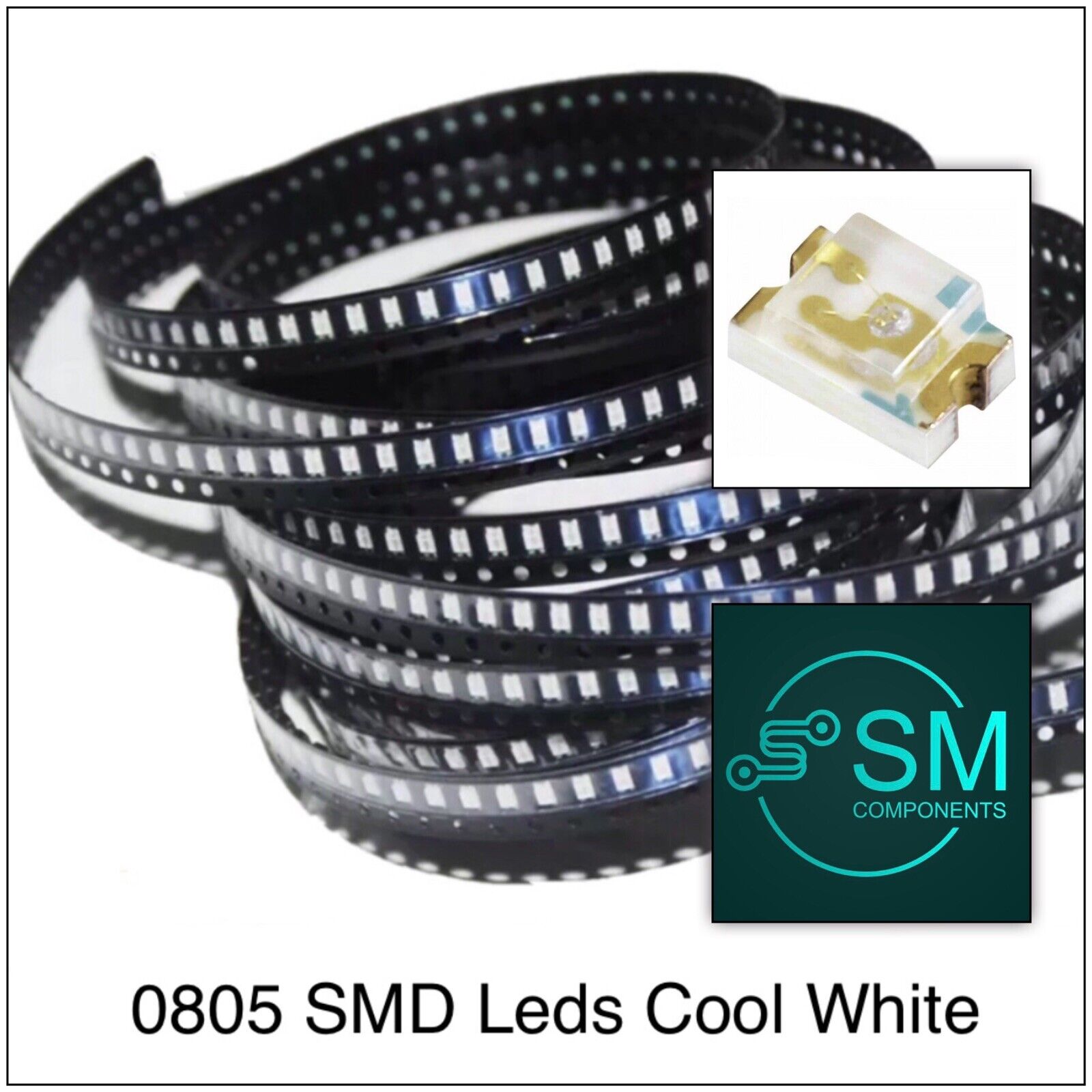 200pcs 0805 SMD Cool White LED Electronics Components Light Emitting D ...