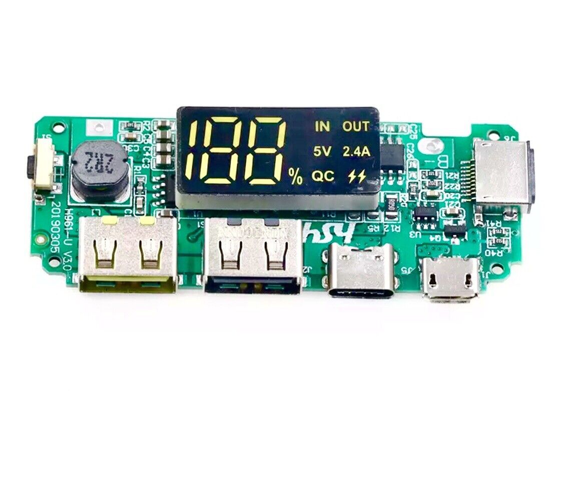 2PCS Dual USB 5V2.4A QC1.0 Mobile Power Bank 18650 Batt Charge PCB Mod ...