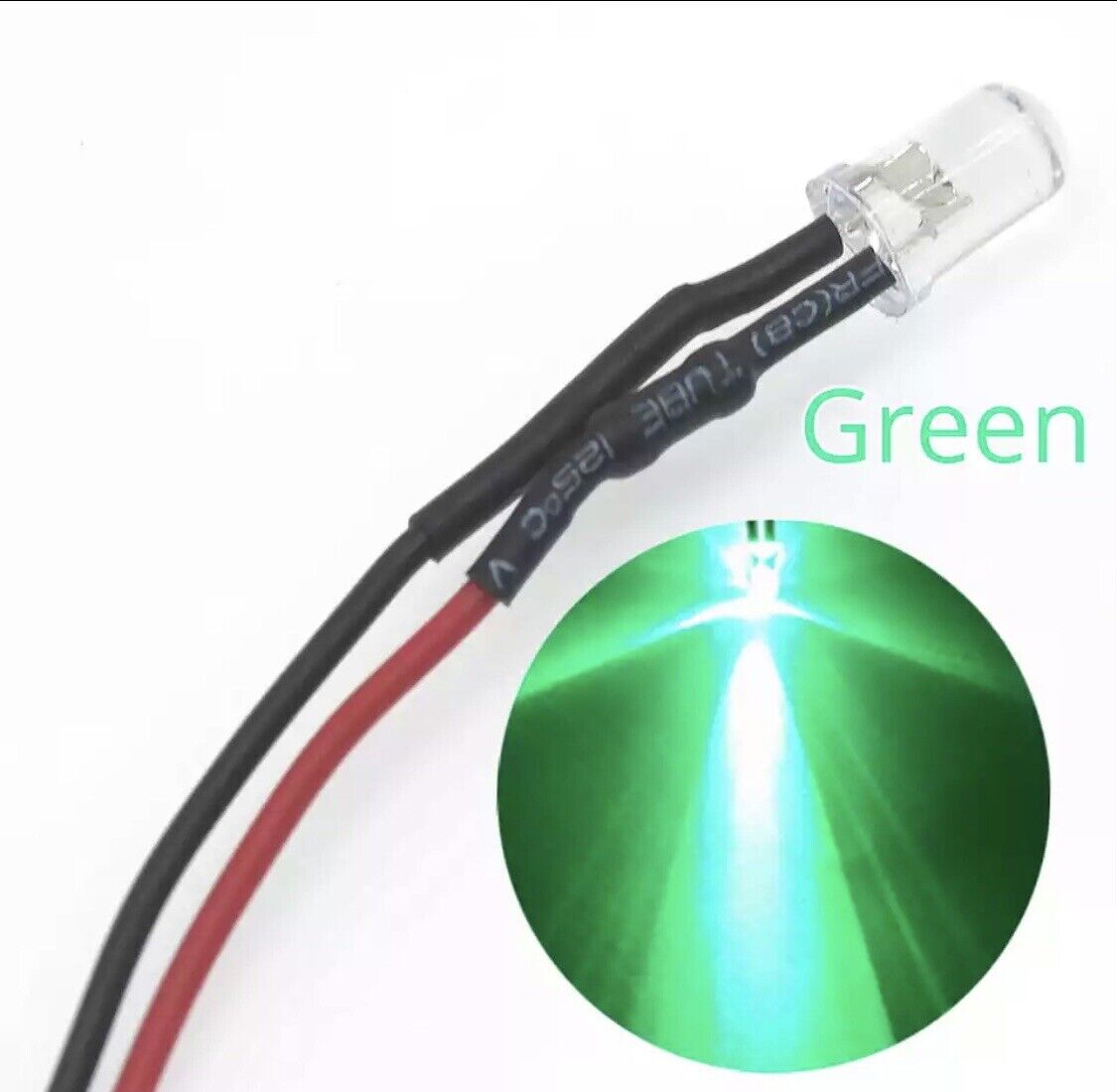 Green Led Current 20pcs Prewired 5mm FLASHING GREEN LED 1.5Hz DC 12V 20mA 5mm Clear Roun ...