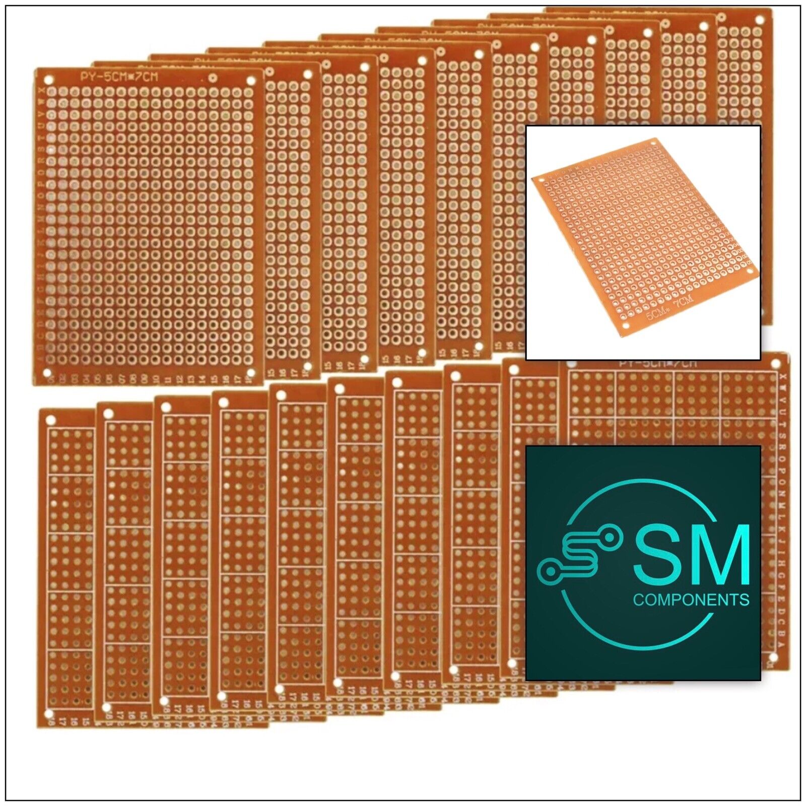 Pack de 10 Planches à Pain PCB Prototype Unique avec des Trous Pré-percés pour Une Soudage Facile et des Performances Durables - Board Universel 5 × 7 Pack de 10 Planches à Pain PCB Prototype Unique avec des Trous Pré-percés pour Une Soudage Facile et des Performances Durables - Board Universel 5 × 7