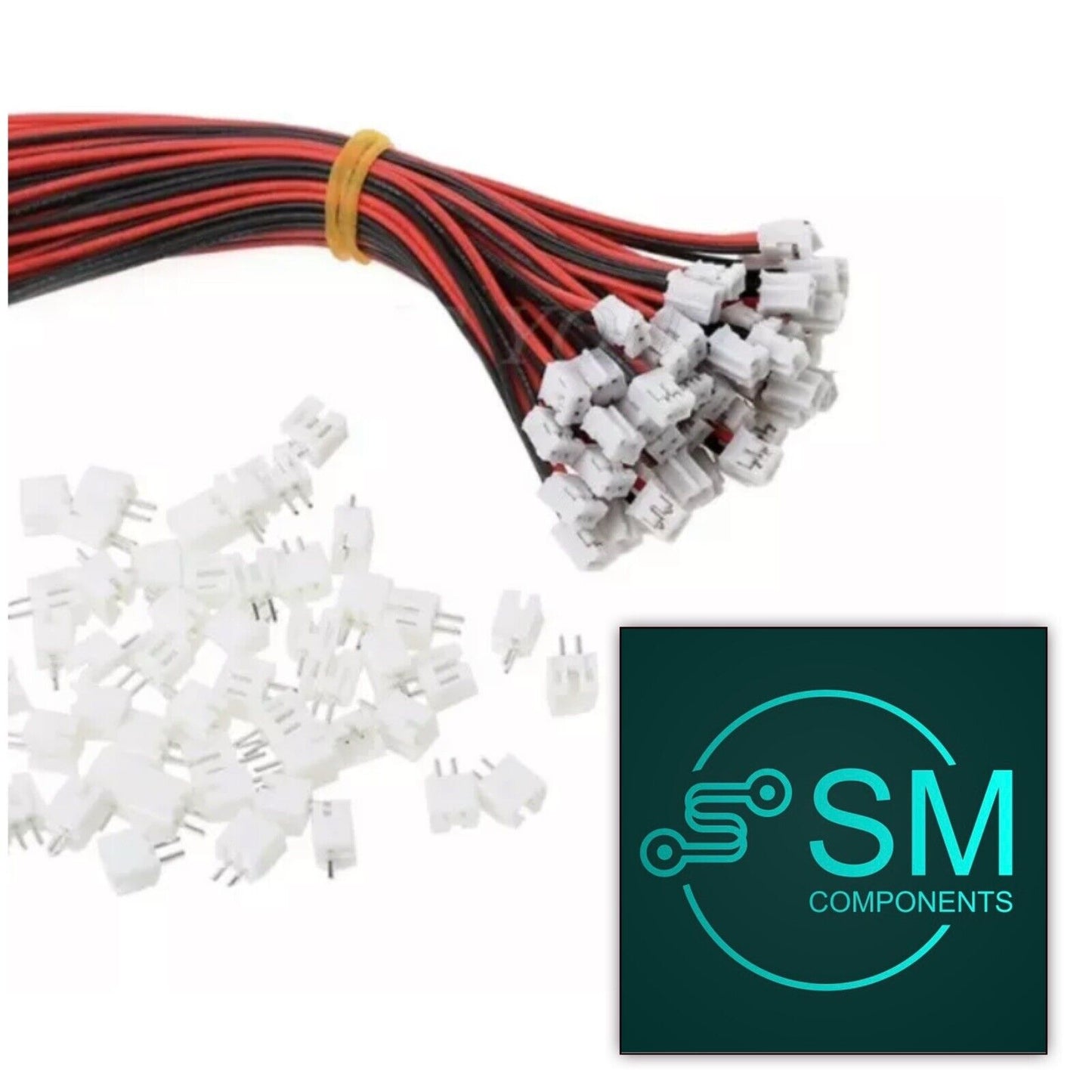 20Sets 40pc Mini Micro JST 2.0mm PH 2-Pin Connector Plug With Wires Cable 20cm
