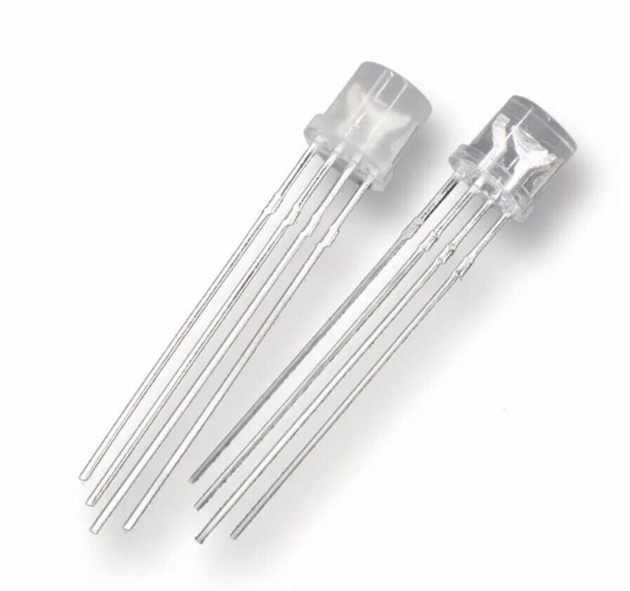 Led 4pin 100pcs 5mm LED 4pin RGB Red Green Blue Diffused Flat Top Tricolour Com ...