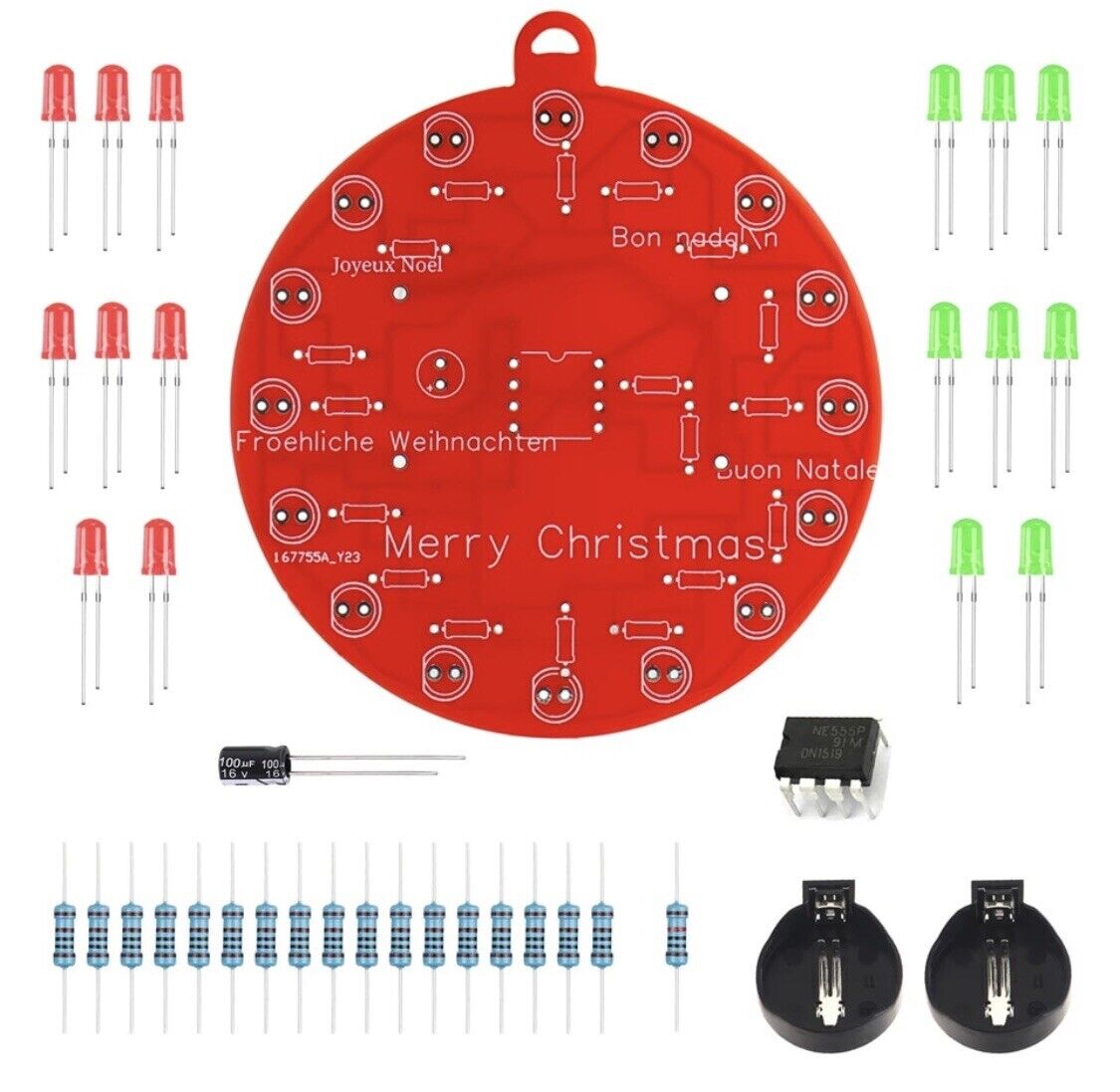 DIY Xmas Bauble Flashing LED Kit Electronic Solder Christmas Hanging Ornament