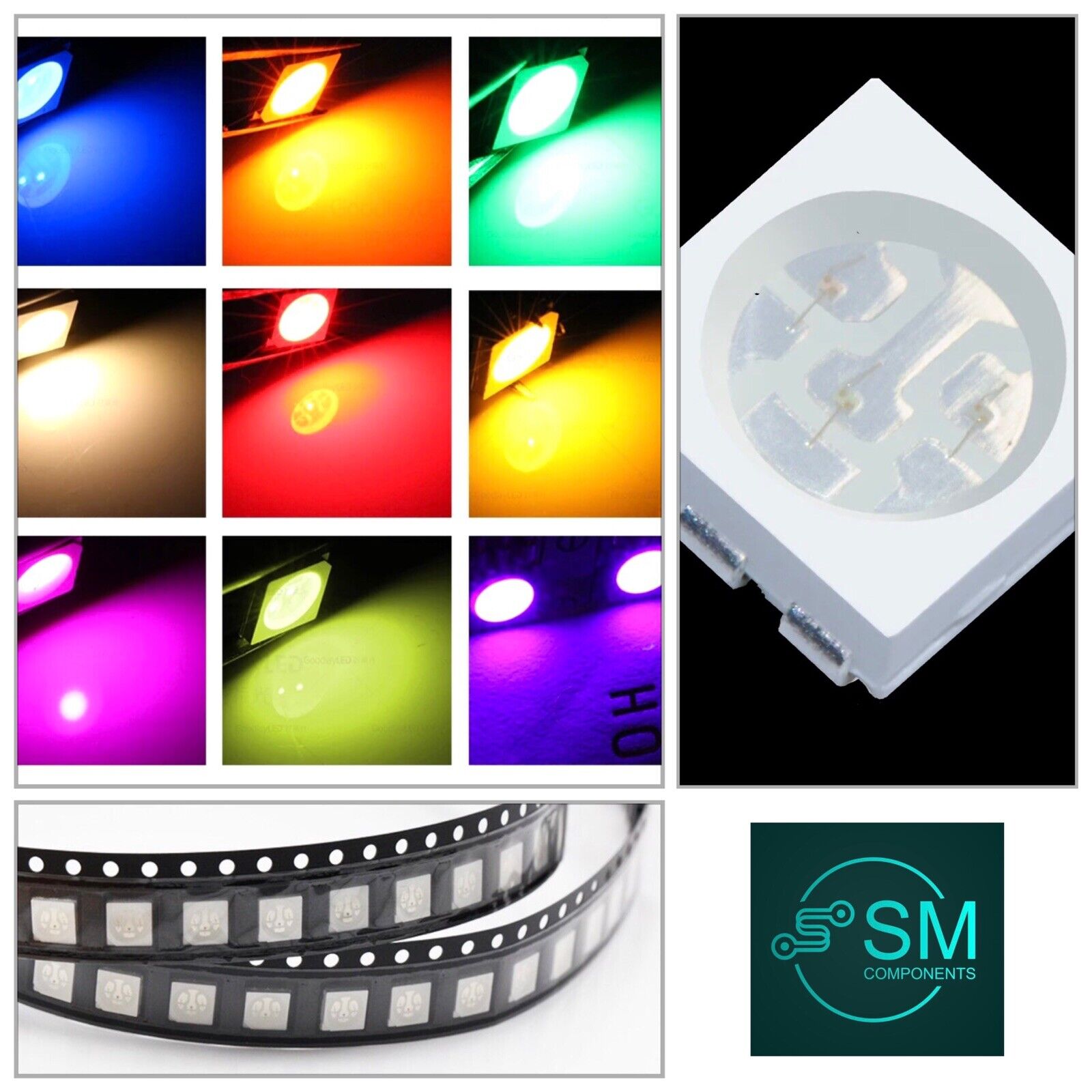 100Pcs 5050 LED SMD Surface Mount Device LED Chip Light Emitting Diode ...