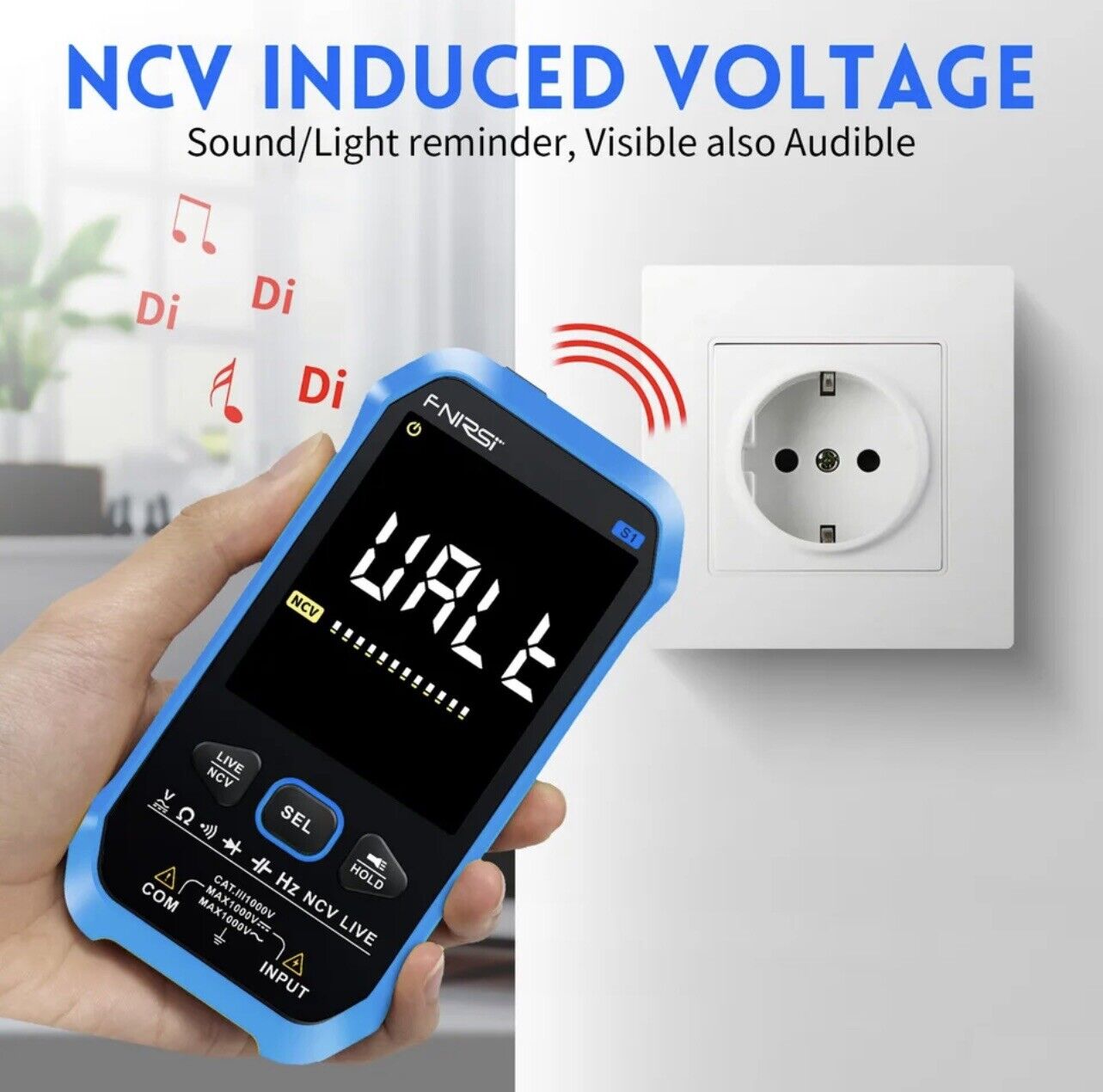 FNIRSI-S1 Digital Multimeter 9999 Counts AC DC Diode NCV Hz Live Tester