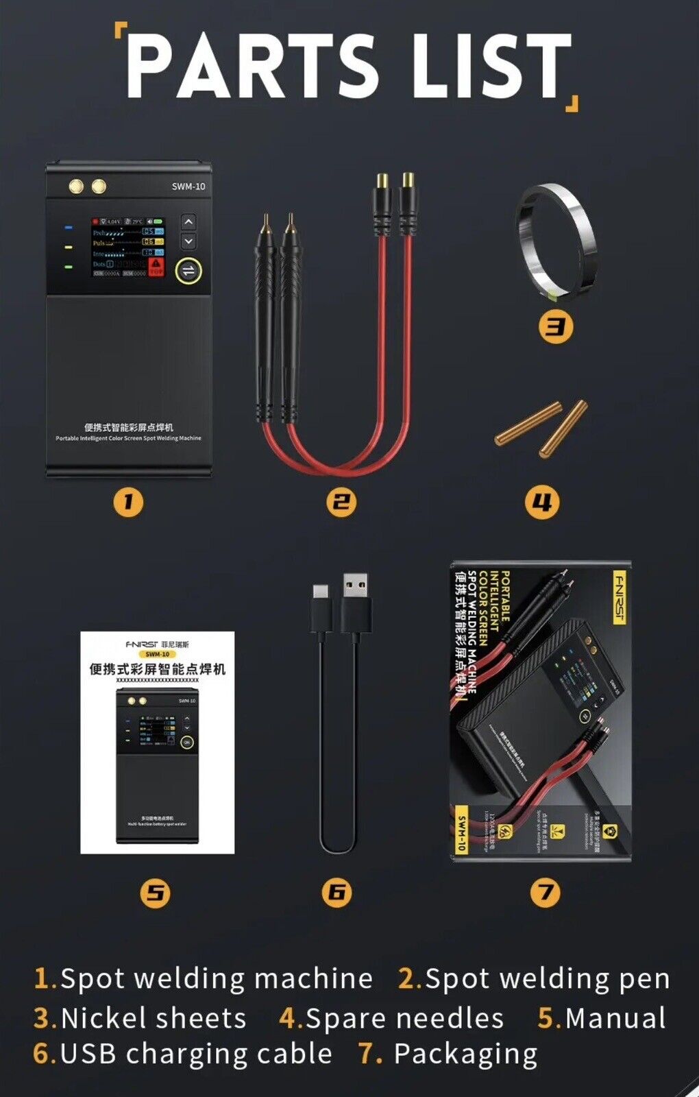 FNIRSI SWM10 Portable Battery Spot Welder DIY Welding Machine 18650 B