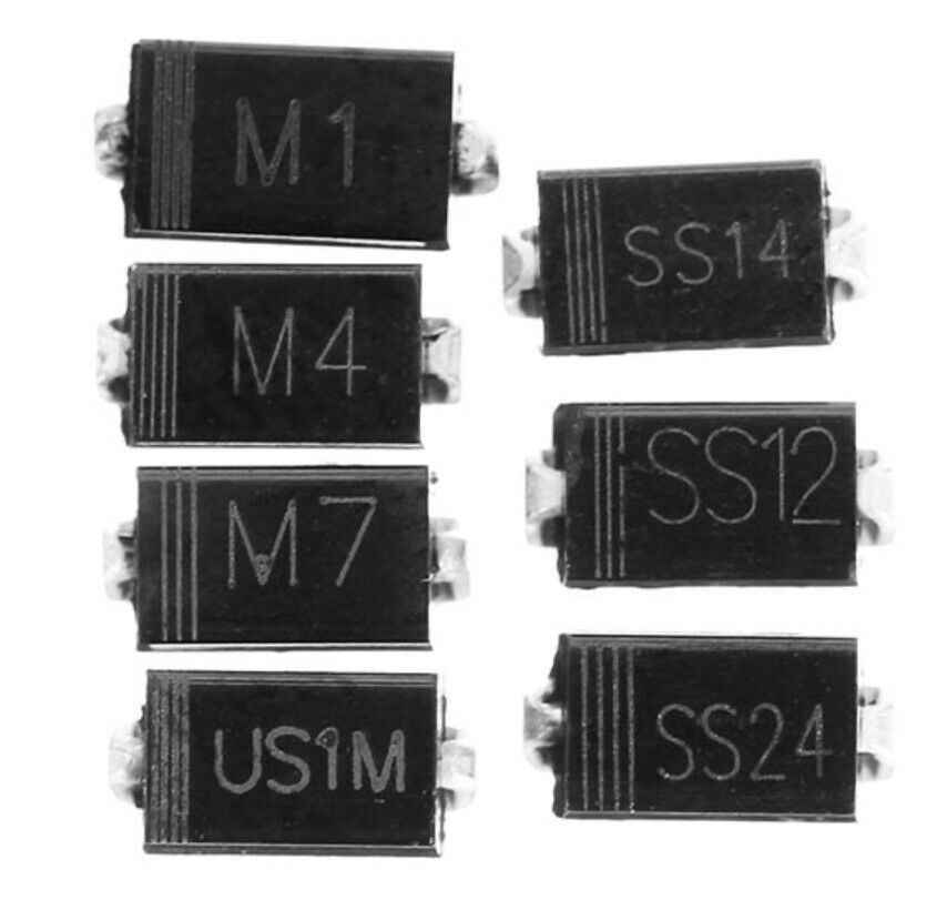 70pcs/lot SMD Electronics Diodes M1 1N4001  M4 1N4004 M7 1N4007 SS14 U 7 Values*